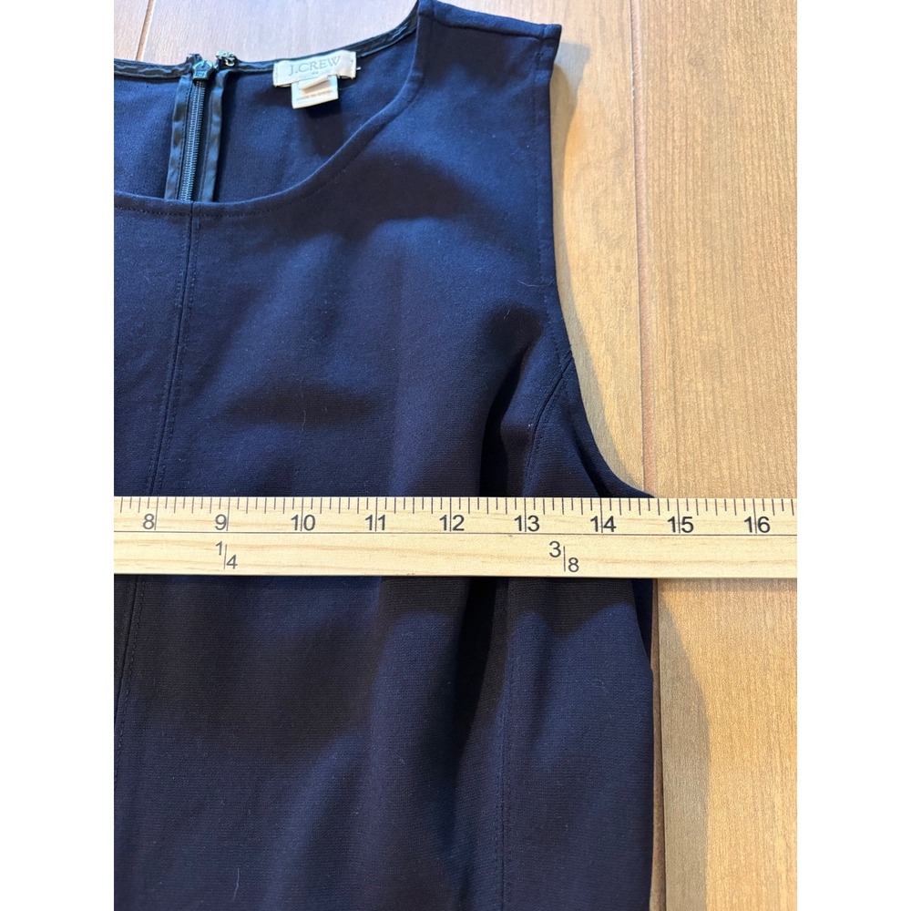 J.Crew Ponte Fit Flare Dress Womens 4 Black Pintuck Tiered Sleeveless Minimalist - Picture 8 of 10